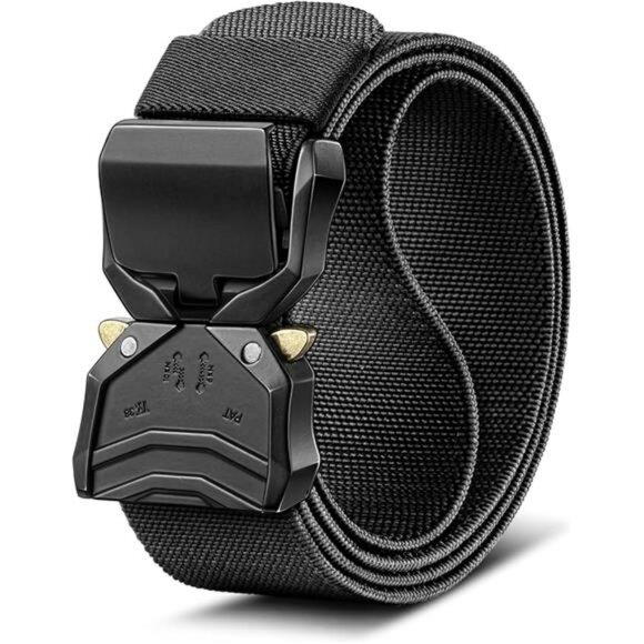 Mens tactical belt adjustable nylon webbing quick release buckle outdoor duty wo - Picture 8 of 8
